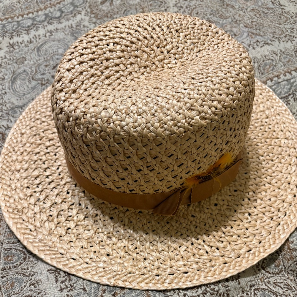 Straw Hat with Ribbon - Picture 5 of 7